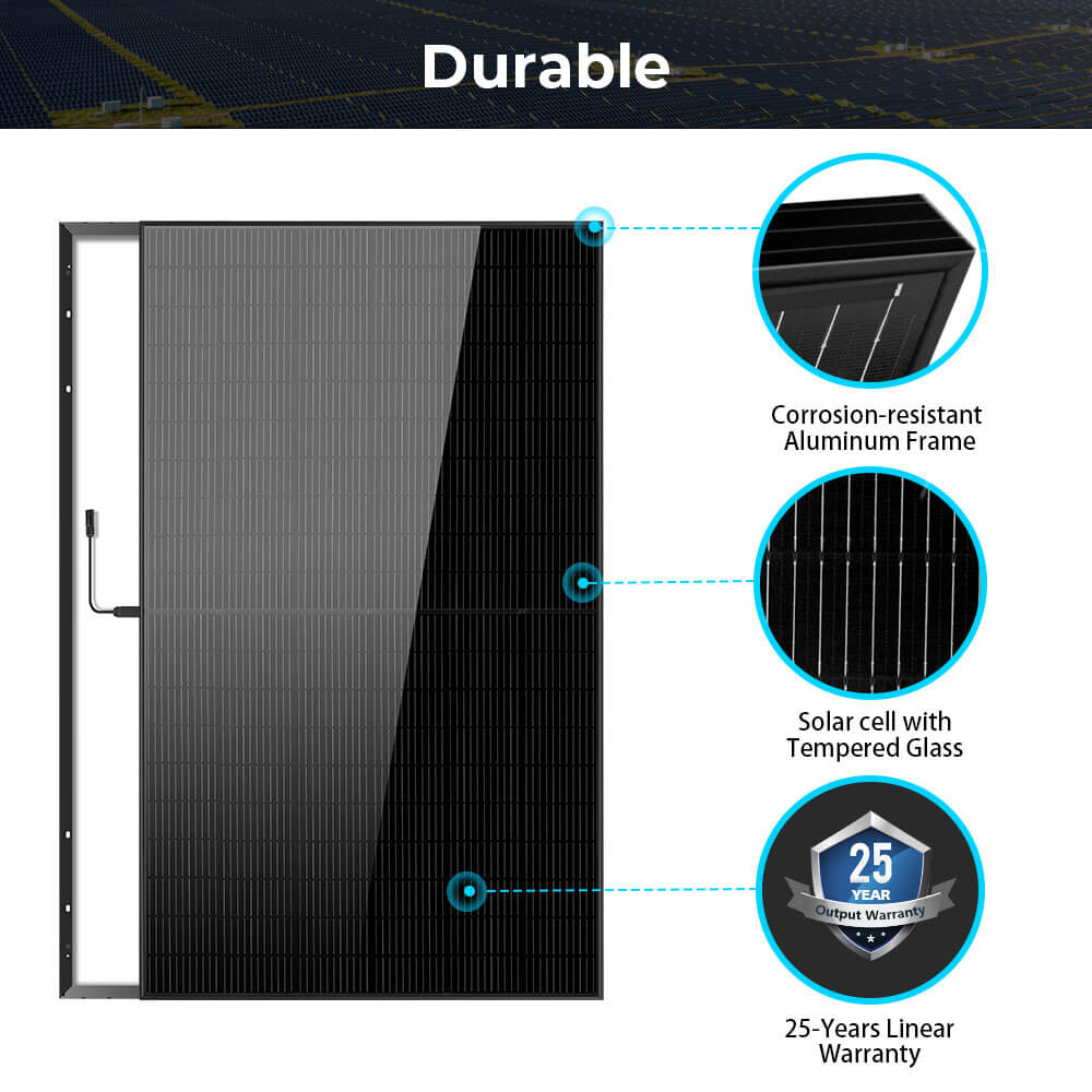 SunGoldPower 440W Mono Black PERC Solar Panel UL61730 CEC Listed