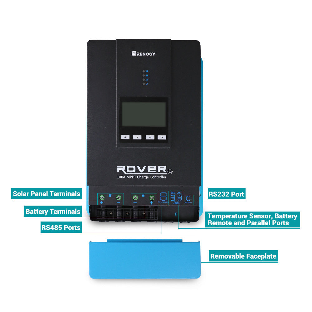 Renogy | Rover 100 Amp MPPT Solar Charge Controller & BT-1 & Renogy | ONE Core | RNG-CTRL-RVR100-BT-CORE-US