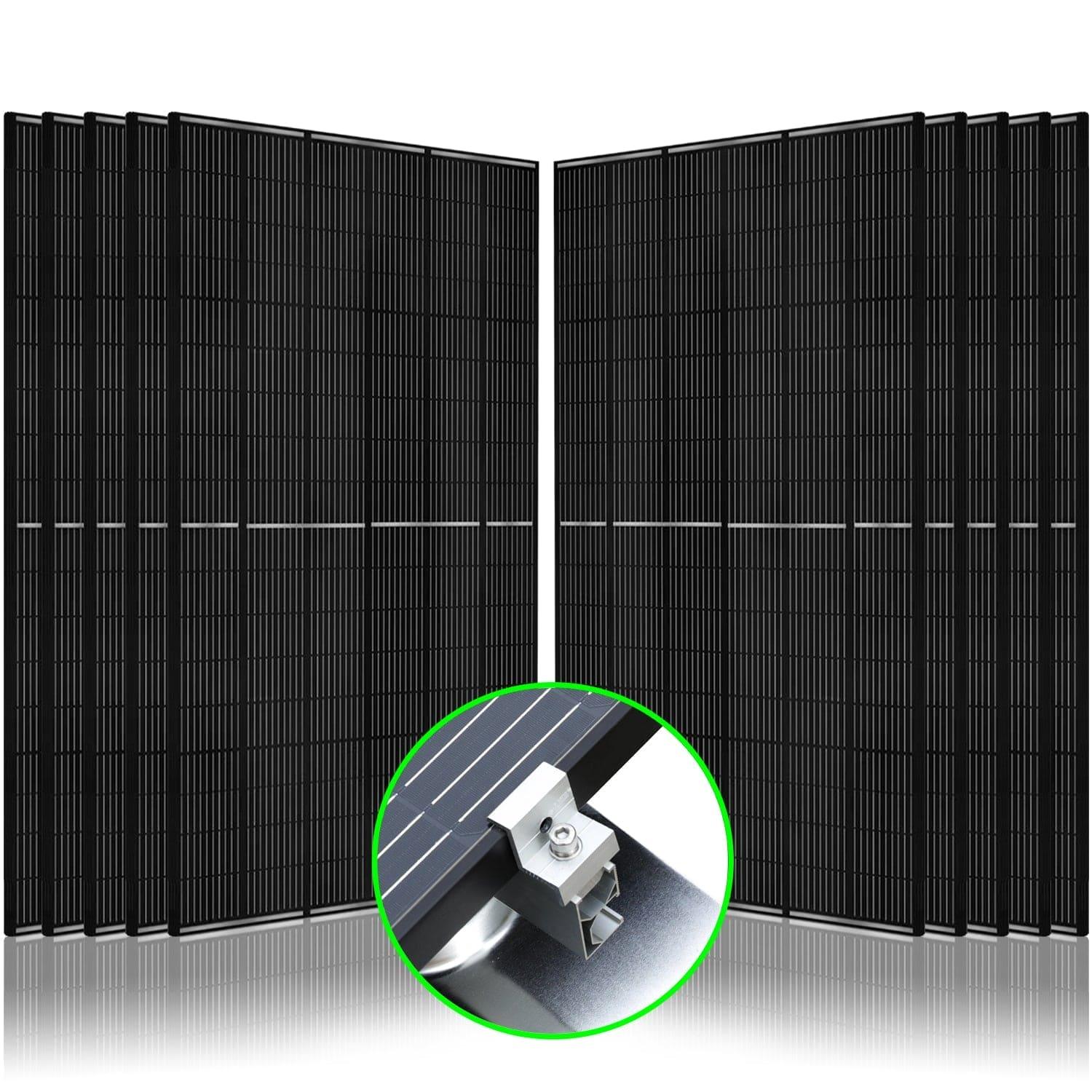 Nature's Generator 410 Watt Monocrystalline Solar Panel (10 Pack) With Solar Panel Mount Rack