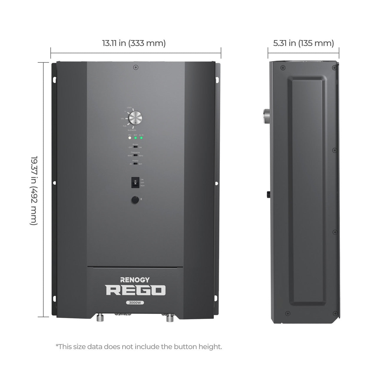 Renogy | REGO 3000W 12V Pure Sine Wave HF Inverter Charger Split-phase Design | RIV1230RCH-SPS-US