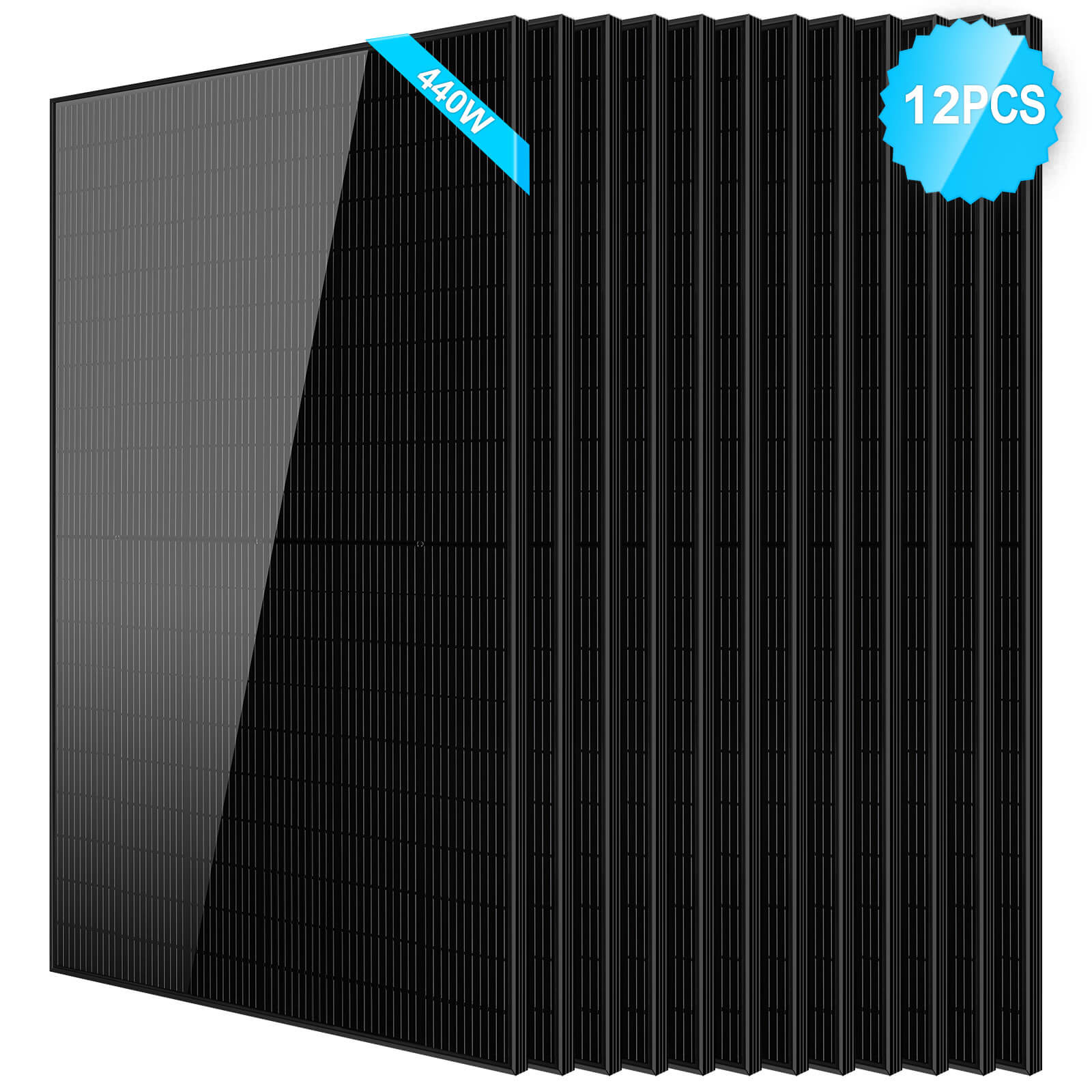 SunGoldPower 440W Mono Black PERC Solar Panel UL61730 CEC Listed