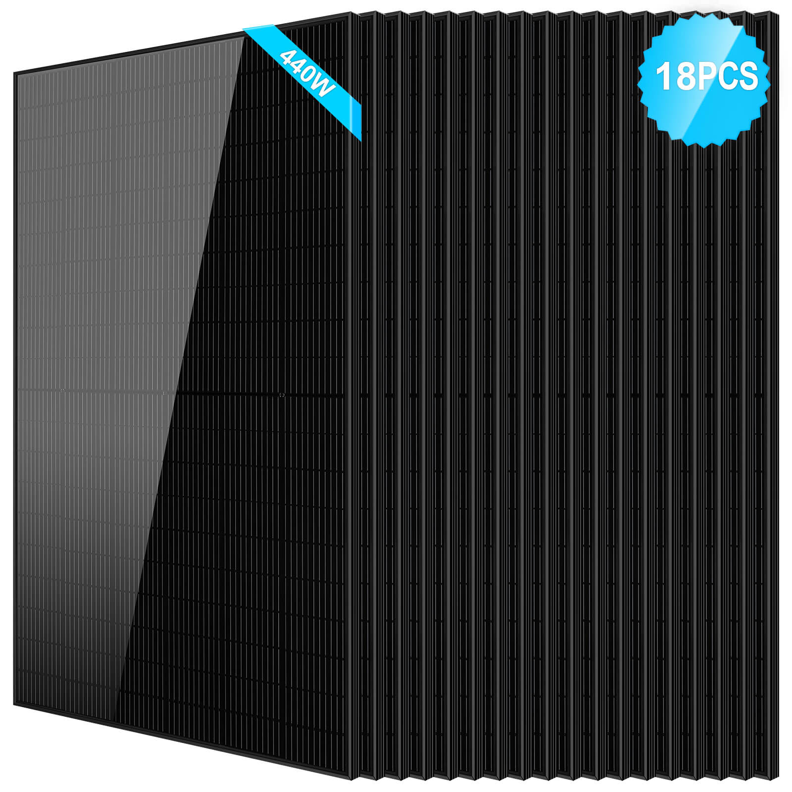 SunGoldPower 440W Mono Black PERC Solar Panel UL61730 CEC Listed