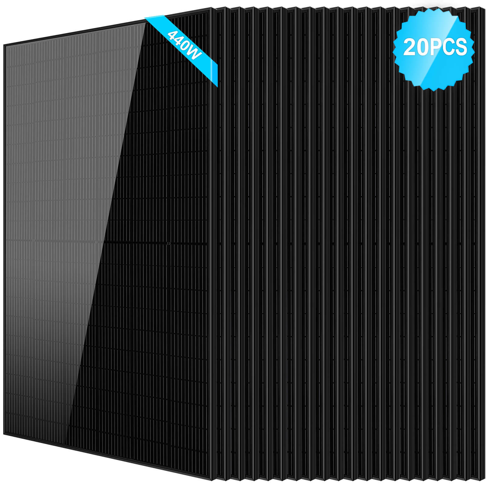 SunGoldPower 440W Mono Black PERC Solar Panel UL61730 CEC Listed