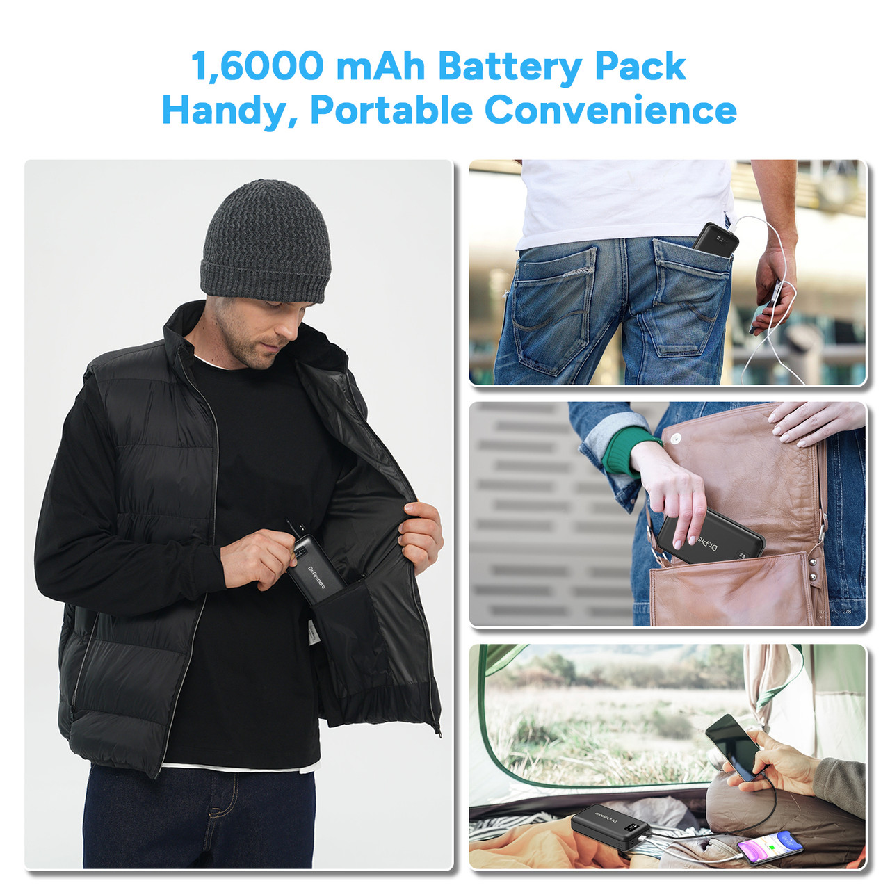 Renogy | Dr. Prepare 16000mAh Portable Battery Fast-Charging Power Bank for Heated Vest | DCEPB7-G1-US