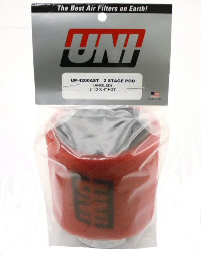 Uni UP-4182AST Dual Layer Pod Air Filter - 44mm Angled Clamp