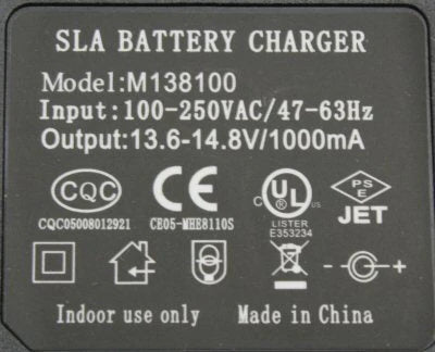 Universal Parts 12v, 1ah Battery Charger - Alligator Clips