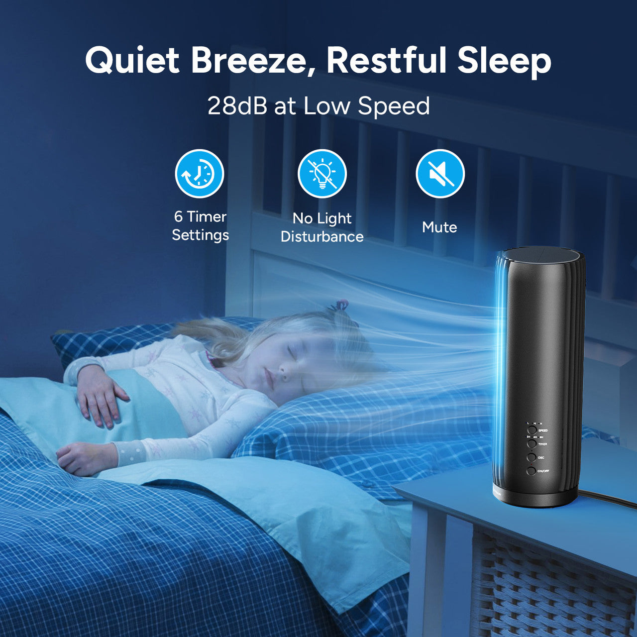 Renogy | Dr.Prepare 12-Inch Tower Fan with 25W AC Motor | DCDF12-G1-US