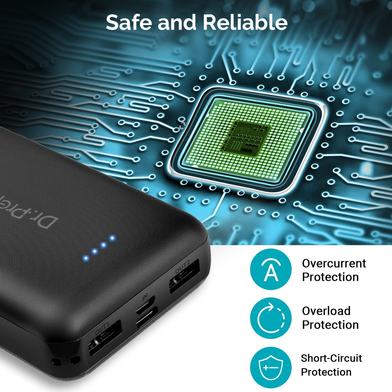 Renogy | Dr. Prepare Portable Charger 10000mAh for Heated Vest/Jacket | DPB-1BK10K-US
