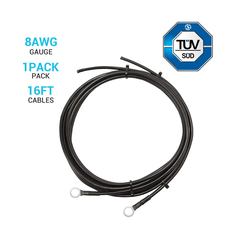 Renogy | Battery to Charge Controller Tray Cables for 3/8 in Lugs | RNG-TRAYCB-8FT-8-US