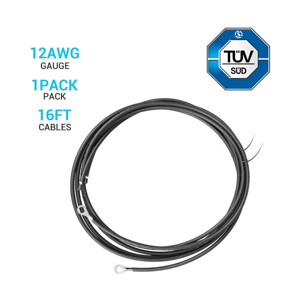 Renogy | Battery to Charge Controller Tray Cables for 3/8 in Lugs | RNG-TRAYCB-8FT-8-US