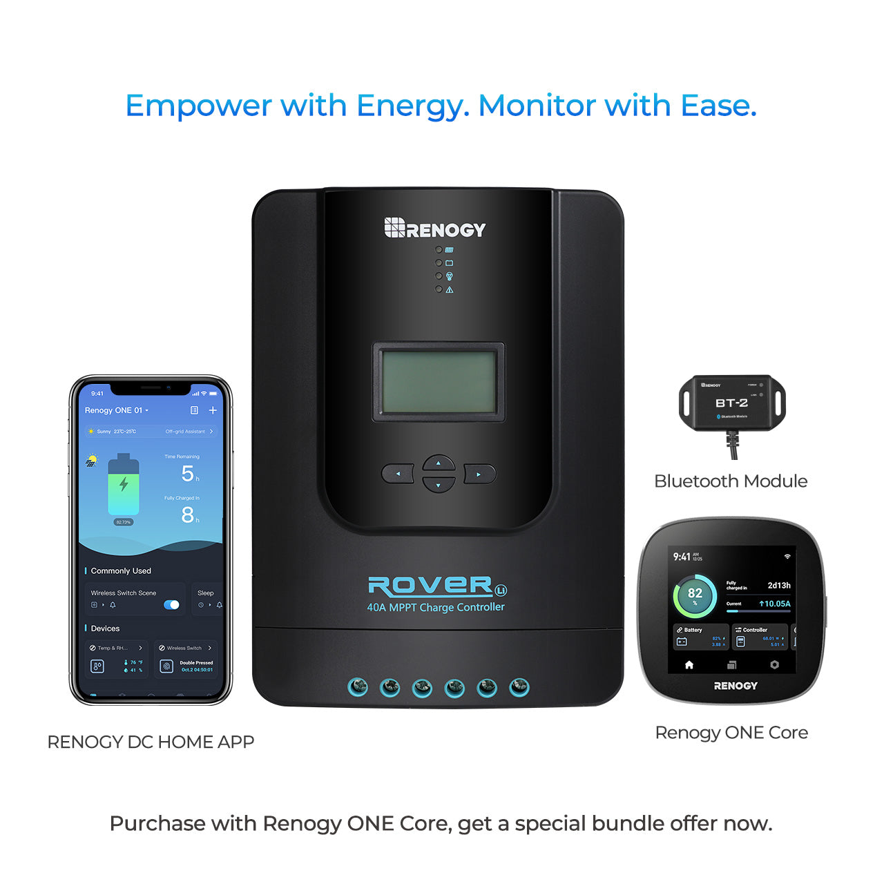 Renogy | Rover Li 20/30/40/60/100 Amp MPPT Solar Charge Controller | RNG-CTRL-RVR60-US