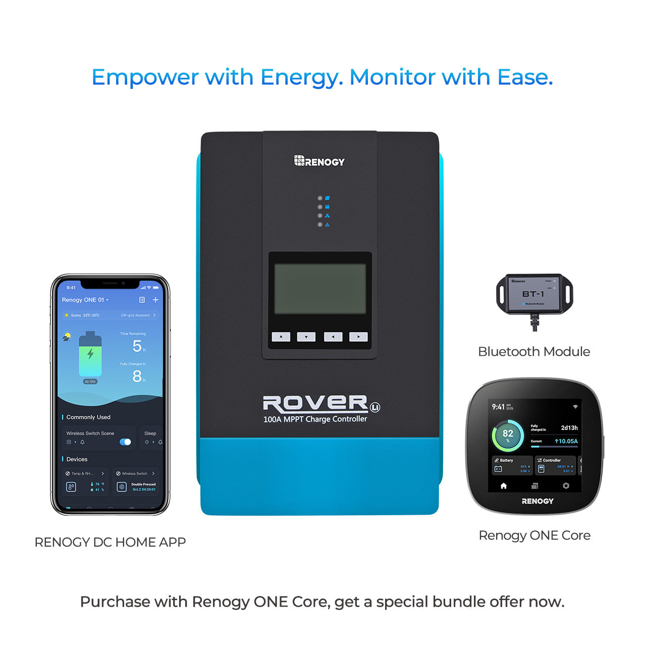 Renogy | Rover 100 Amp MPPT Solar Charge Controller | RNG-CTRL-RVR100-US