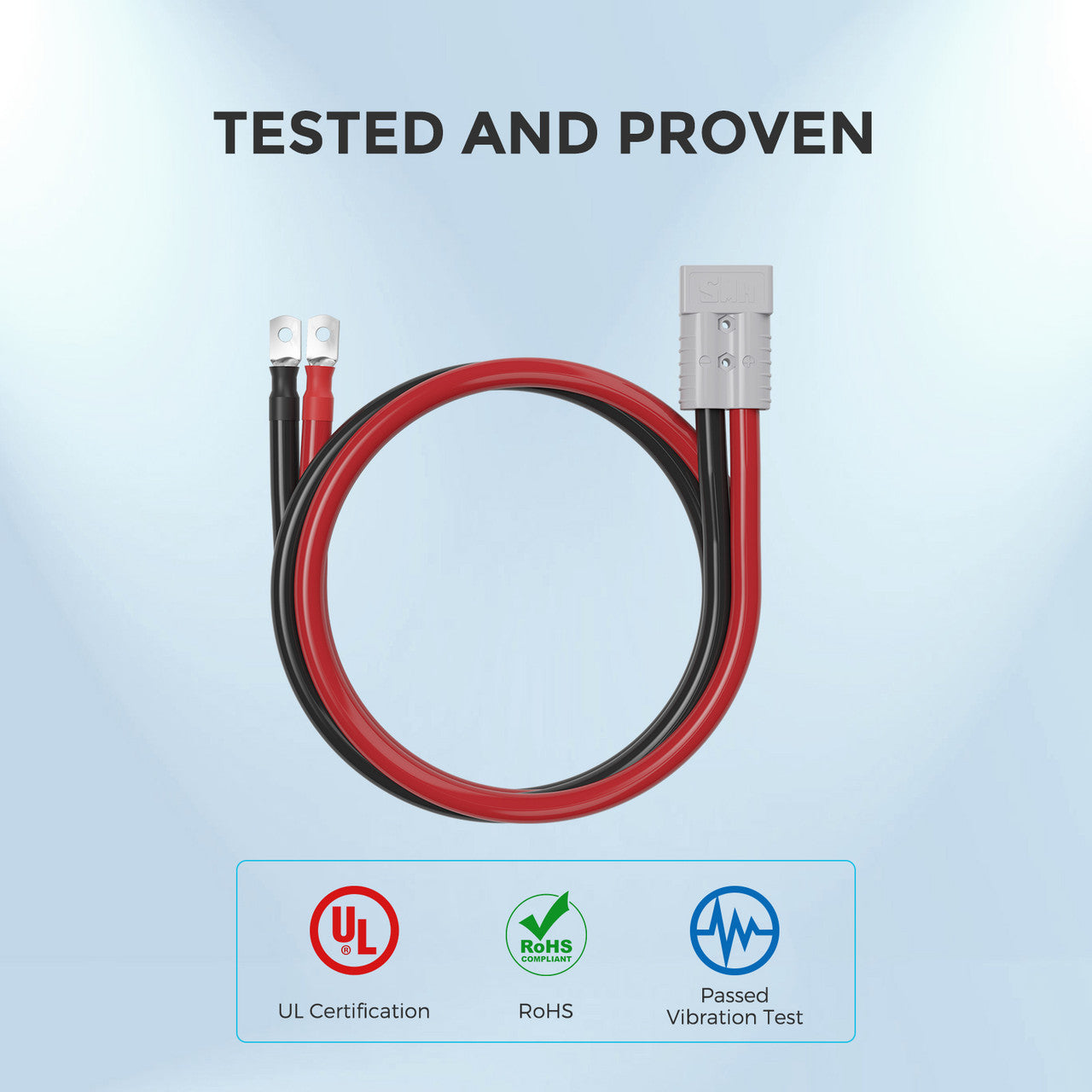 Renogy | 1FT 4/0AWG Anderson Adapter Cable（Anderson SB350 - 3/8 in Lugs） | RPC0140SR-35-US