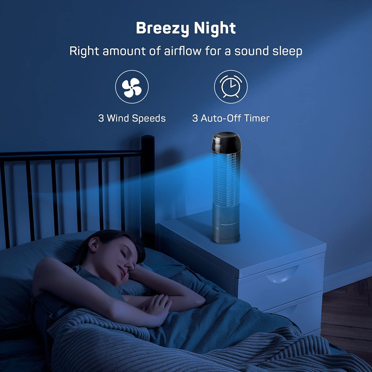 Renogy | Dr. Prepare 16" Portable Oscillating Tower Fan | DDF-0BKDF8-US