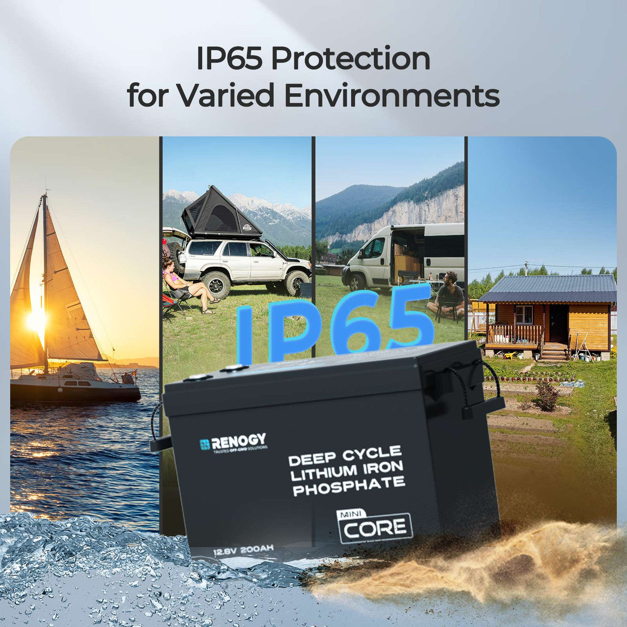 Renogy | Core - 12V 200Ah LiFePO4 Battery w/ Low-Temperature Protection | RBT12200LFP-M-US