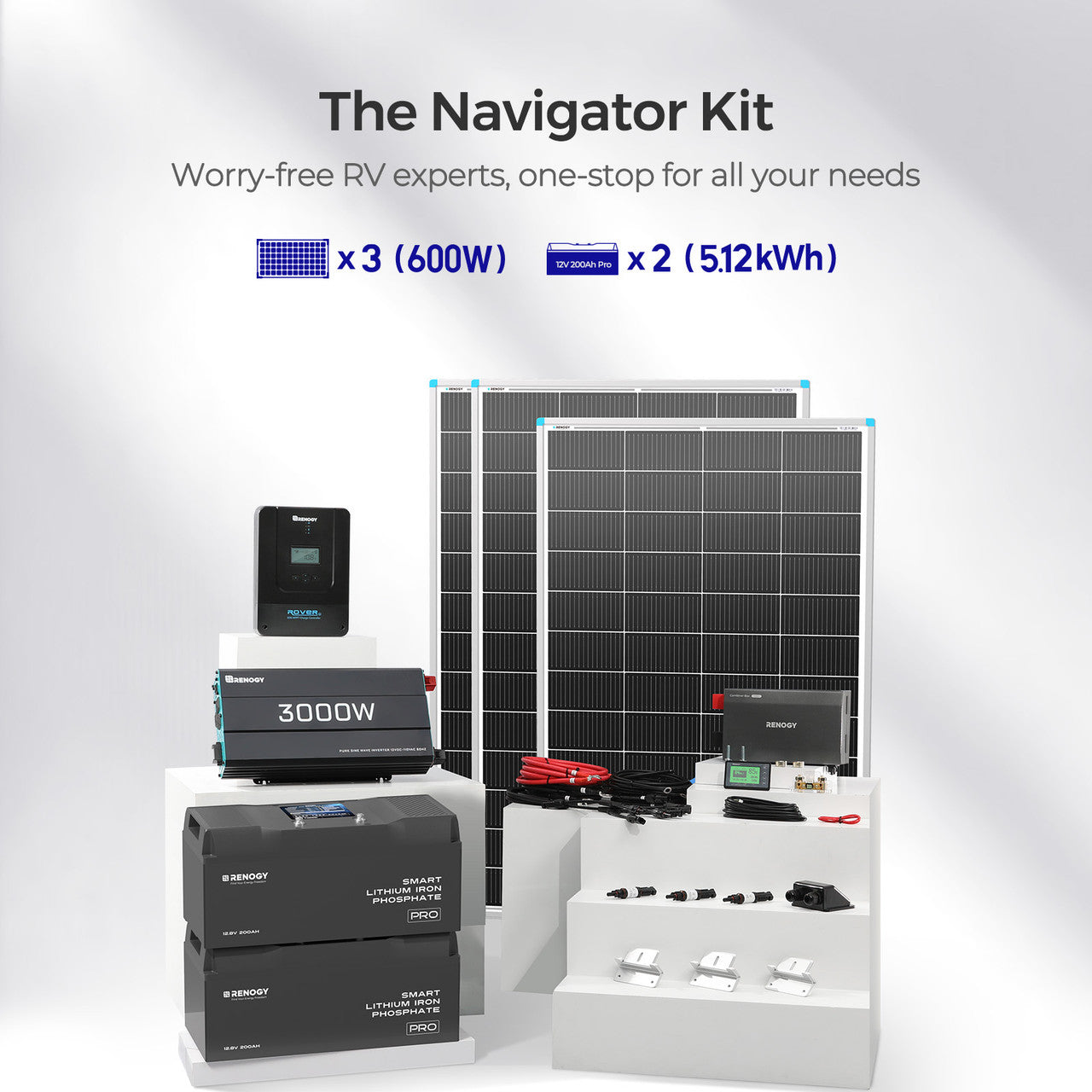 Renogy | RV Solution (2.56kWh | 5.12kWh | 7.68kWh) | RNG-RV-2KWH-PRO-US