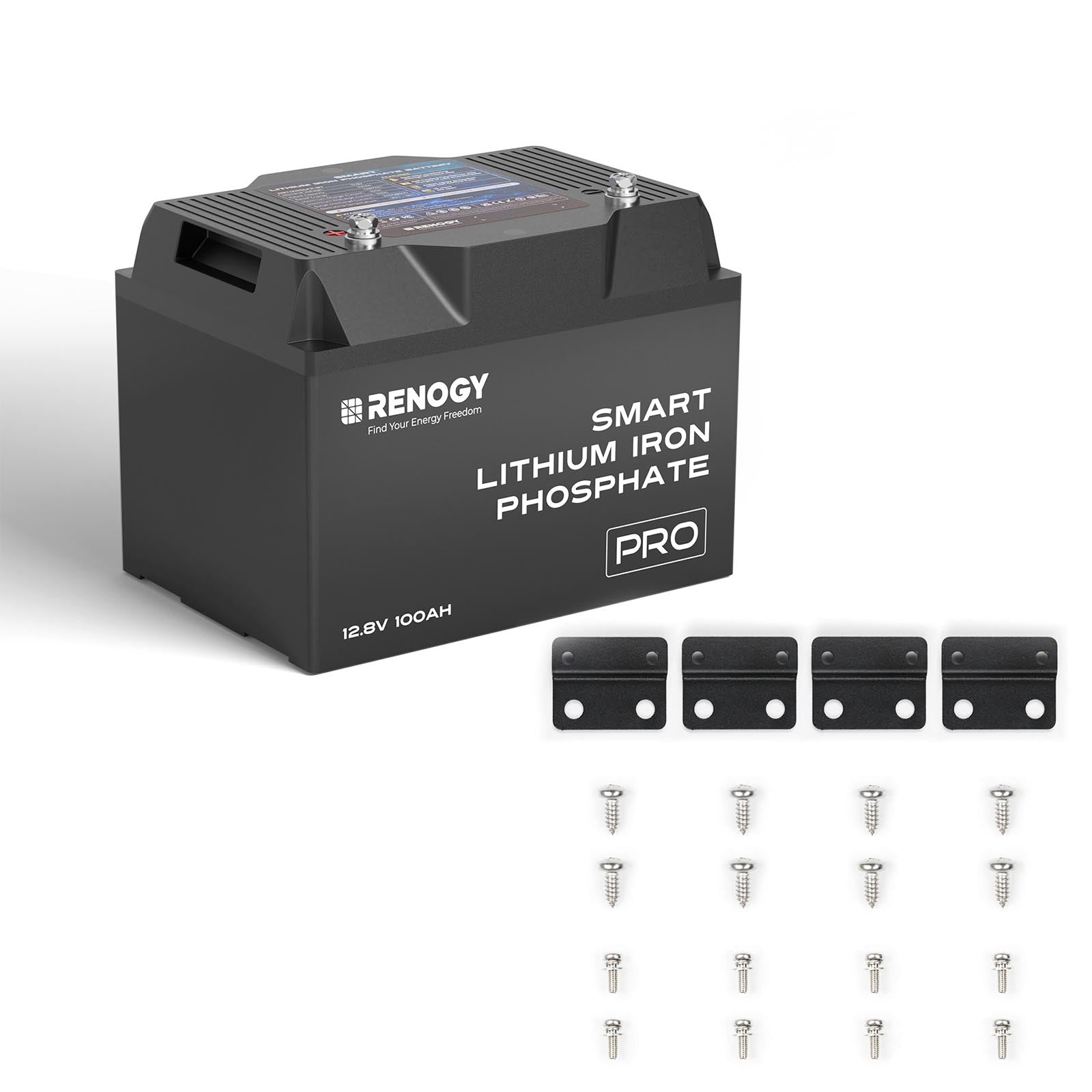 Renogy | Pro - 12V 100Ah Smart Lithium Iron Phosphate Battery w/Bluetooth & Self-heating Function | RBT12100LFP-BT-S-US
