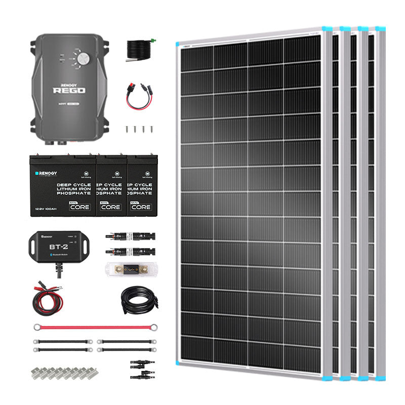 Renogy | Essential Off-Grid Solar Kit 800W 12V | Optional 1.2kWh LiFePO4 Battery | RKIT800BC-R60D4