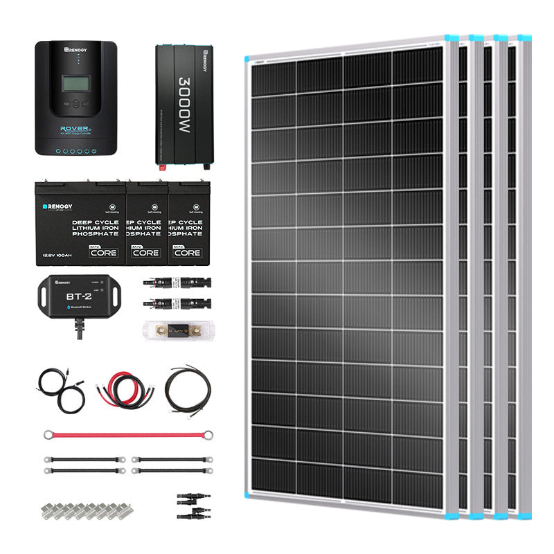 Renogy | Essential Off-Grid Solar Kit 800W 12V | Optional 1.2kWh LiFePO4 Battery | RKIT800BC-R60D4