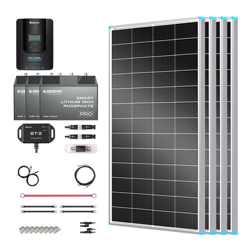 Renogy | Essential Off-Grid Solar Kit 800W 12V | Optional 1.2kWh LiFePO4 Battery | RKIT800BC-R60D4