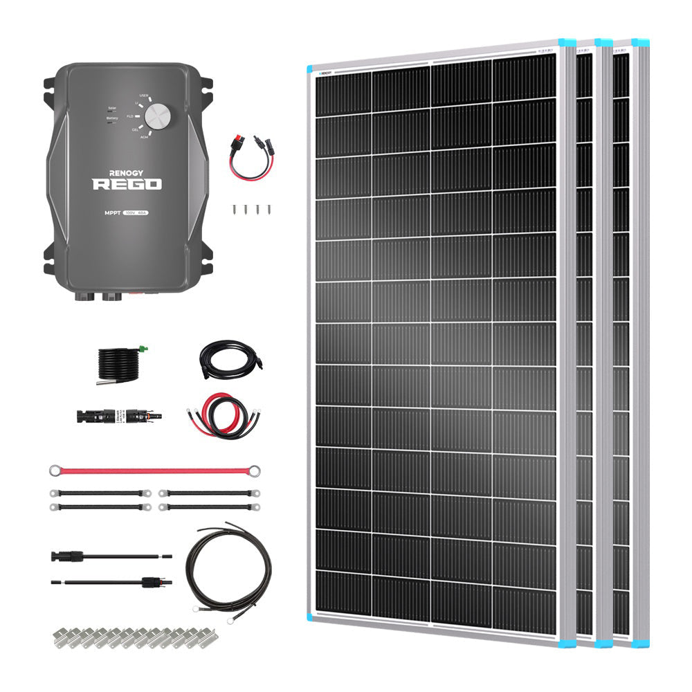Renogy | Essential Off-Grid Solar Kit 600W 12V | Optional 1.2kWh LiFePO4 Battery | RKIT600PB-R60D3