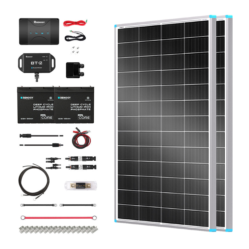 Renogy | Customizable RV Solar Kit 400W 12V | DC-DC Battery Charger with MPPT | RKIT400RB-D50D4