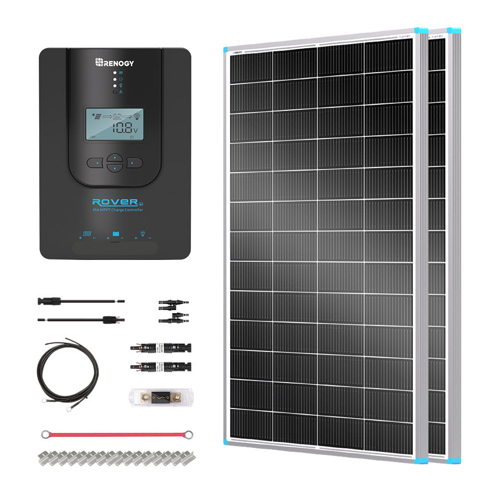 Renogy | Essential Off-Grid Solar Kit 400W 12V | Optional 1.2kWh LiFePO4 Battery | RNG-KIT-PREMIUM400D-RVR40