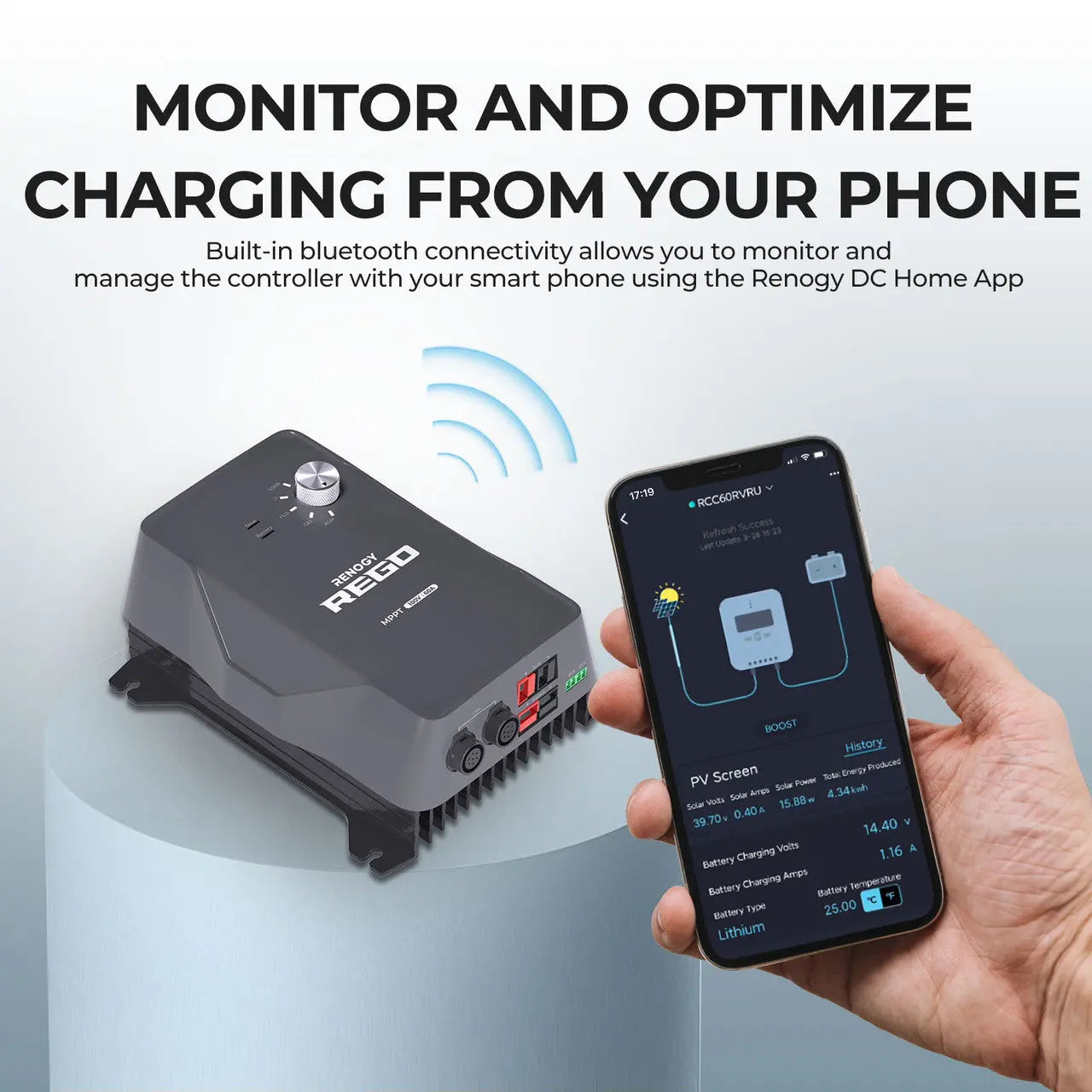 Renogy | REGO 12V 60A MPPT Solar Charge Controller | RCBREGO60-1006PR-US