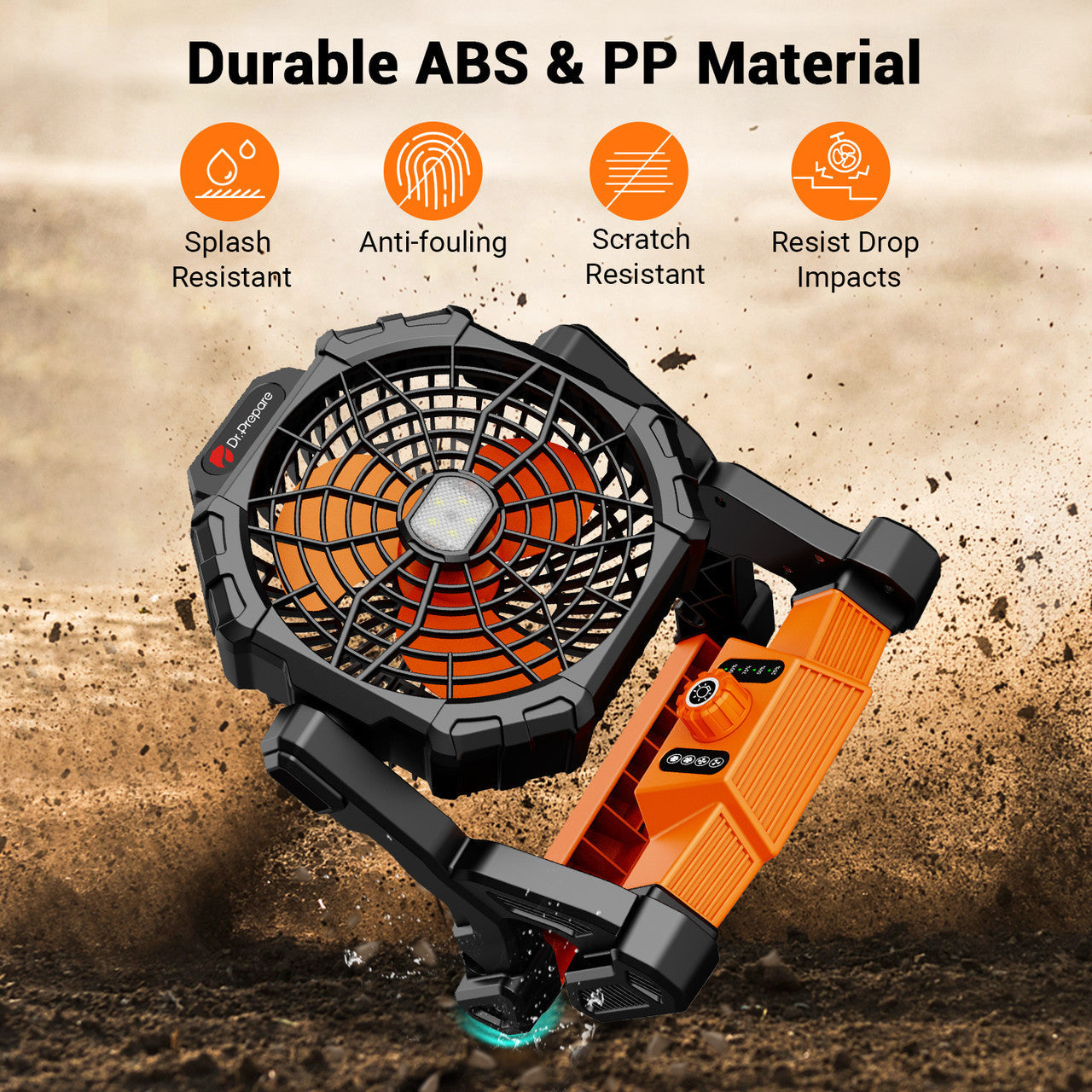 Renogy | Dr.Prepare X35 Portable Camping Fan with LED Light | DCF-1BK35-US