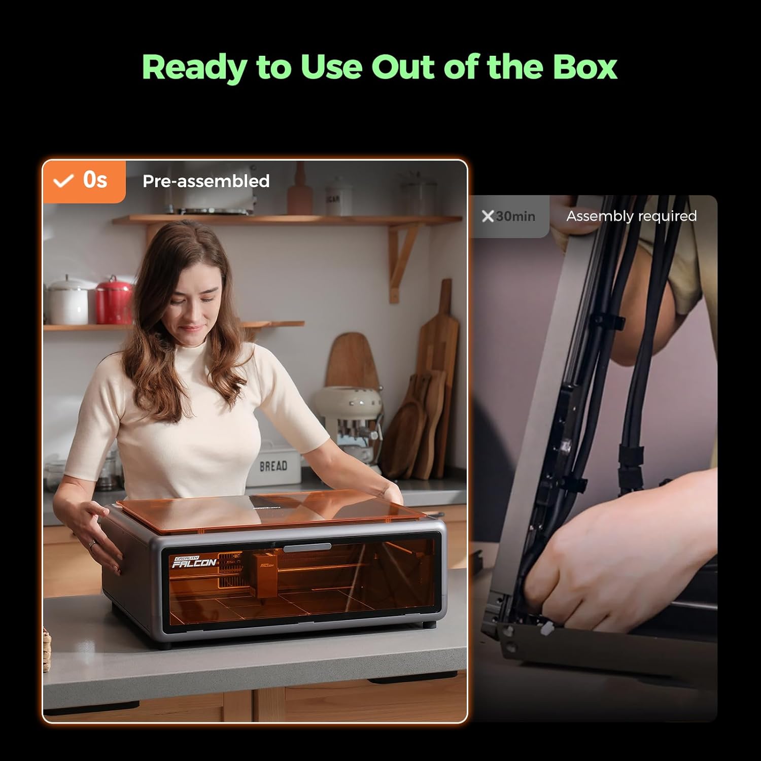 Creality Falcon A1 10W Laser Engraver, 80W Powerful Output, Fully Enclosed