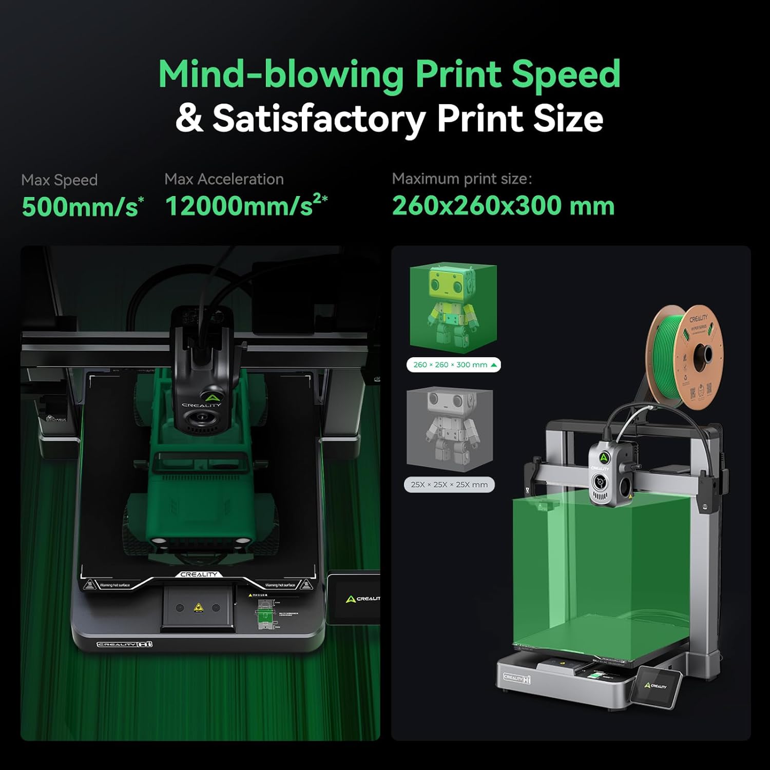 Creality Hi Combo (A) 3D Printer, Multi Color 3D Printer with CFS