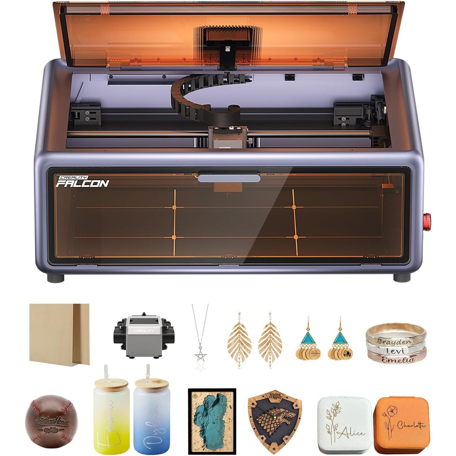 Creality Falcon A1 10W Laser Engraver, 80W Powerful Output, Fully Enclosed