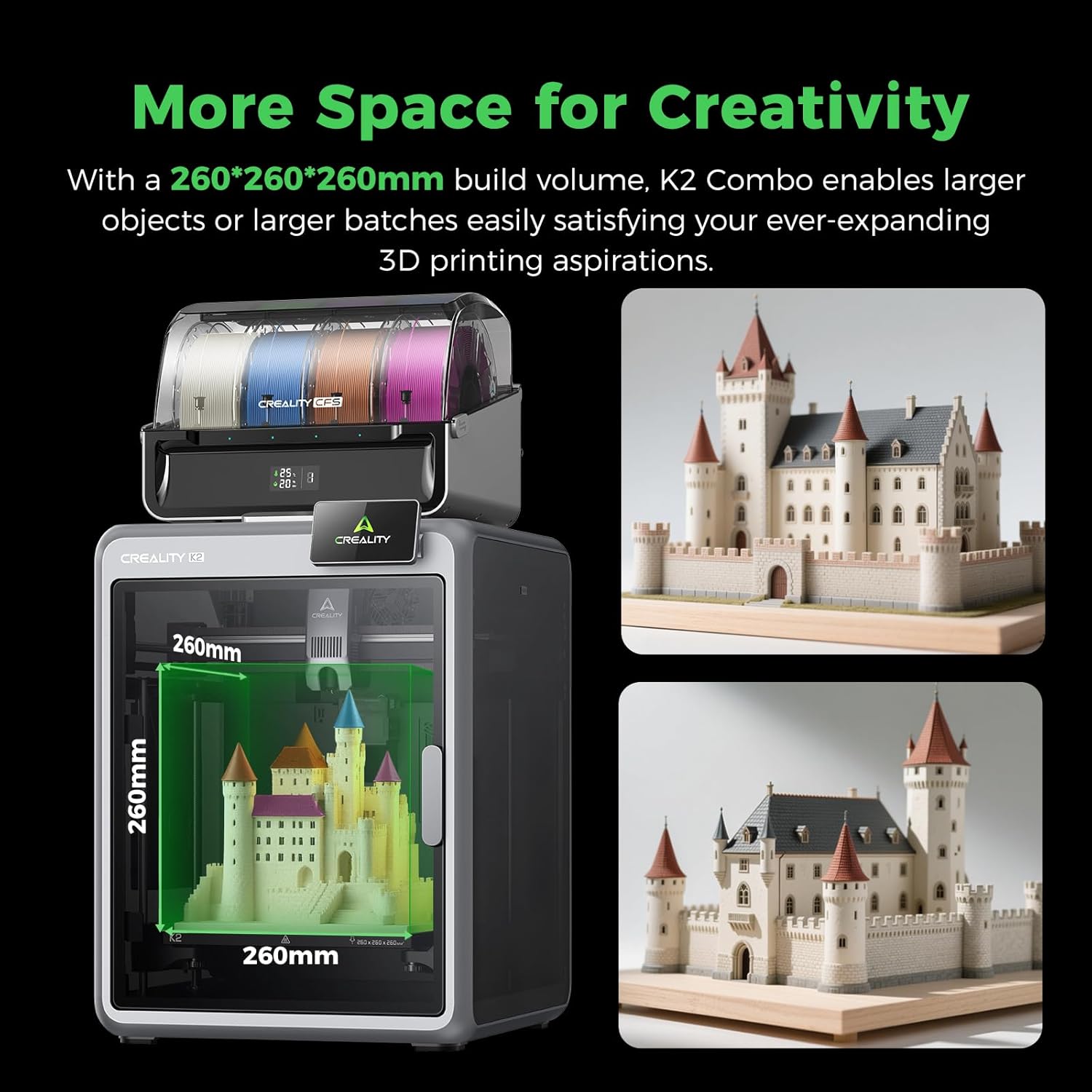 Creality K2 Combo 3D Printers, Multicolor 3D Printer Machine with CFS