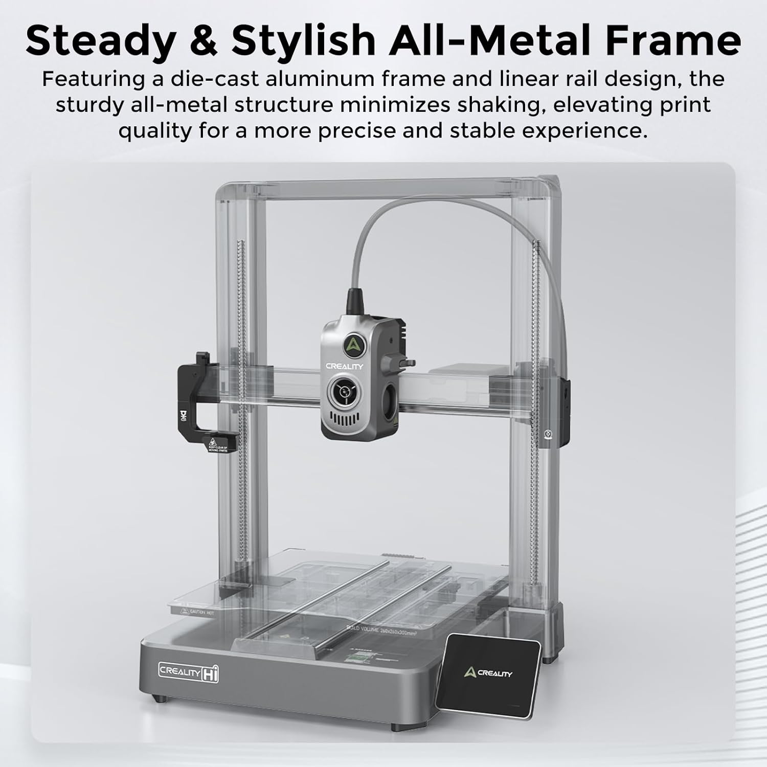 Creality HI 3D Printer, 500mm/s Hyper-Speed, Auto RFID Filament Detection, All-Metal Frame, 260x260x300mm Build Volume