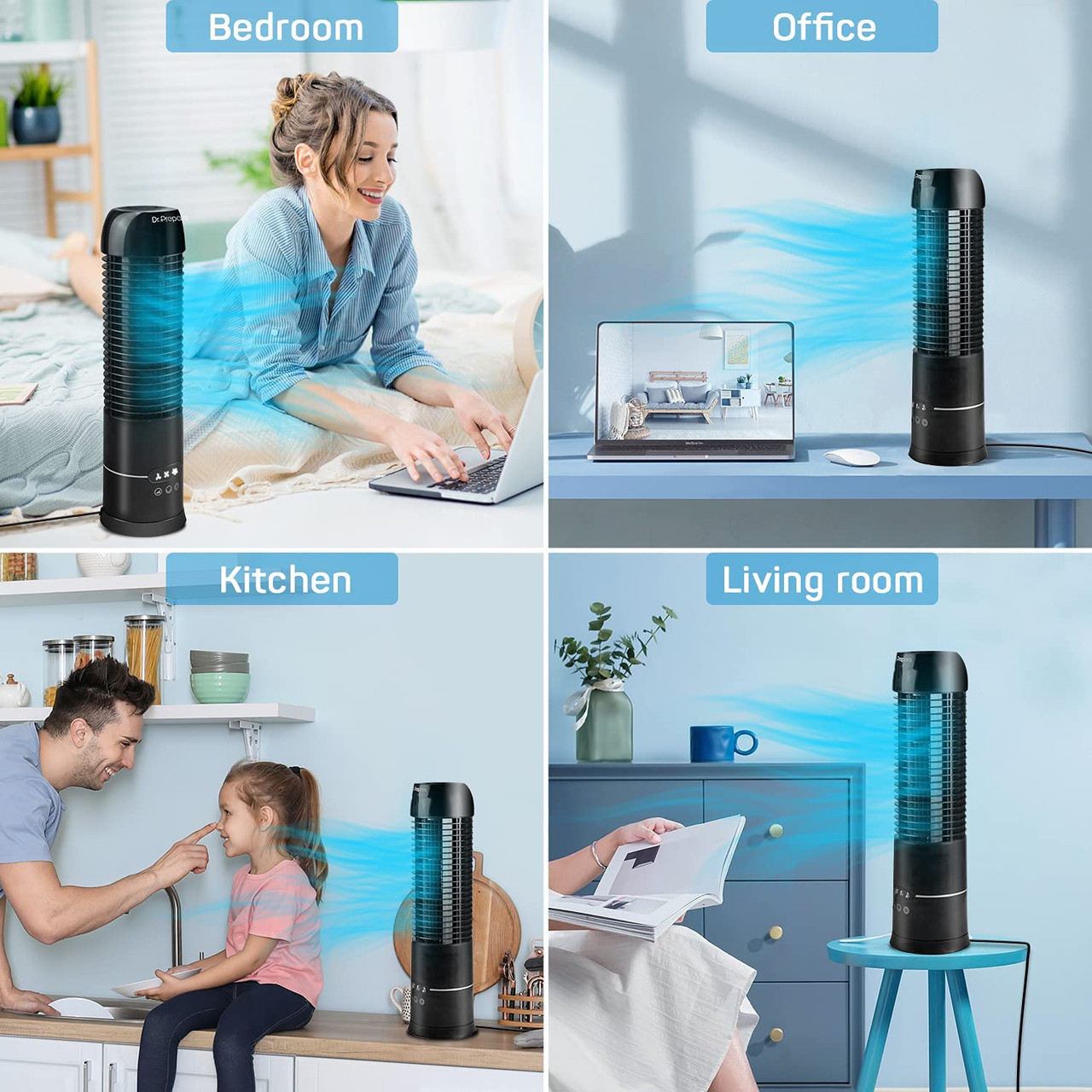 Renogy | Dr. Prepare 16" Portable Oscillating Tower Fan | DDF-0BKDF8-US