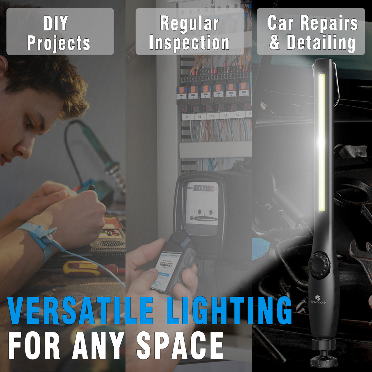 Renogy | Dr. Prepare LED Work Light, 700 Lumens Rechargeable Work Light | DWL-1BK3200-US