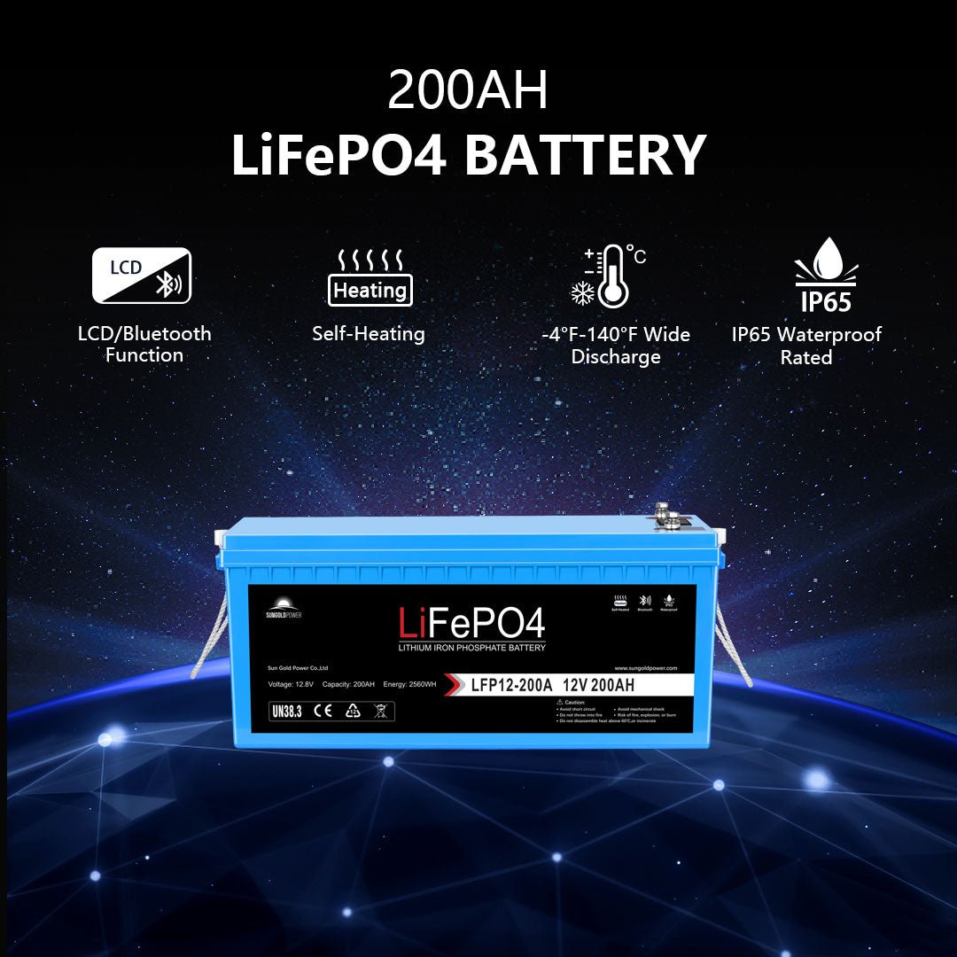 SunGoldPower Off Grid Solar Kit 4000W Inverter 12VDC 120V/240V LiFePO4 Battery 1200 Watt Solar Back Up SGK-PR4S