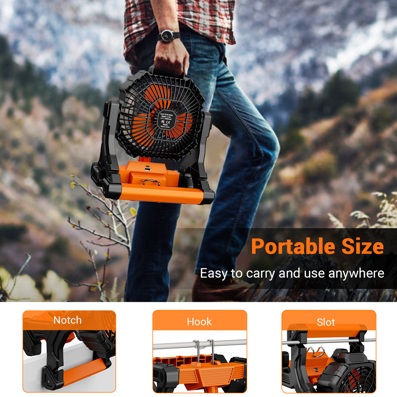 Renogy | Dr.Prepare X25 Portable Camping Fan with LED Light | DCF-1BK25-US