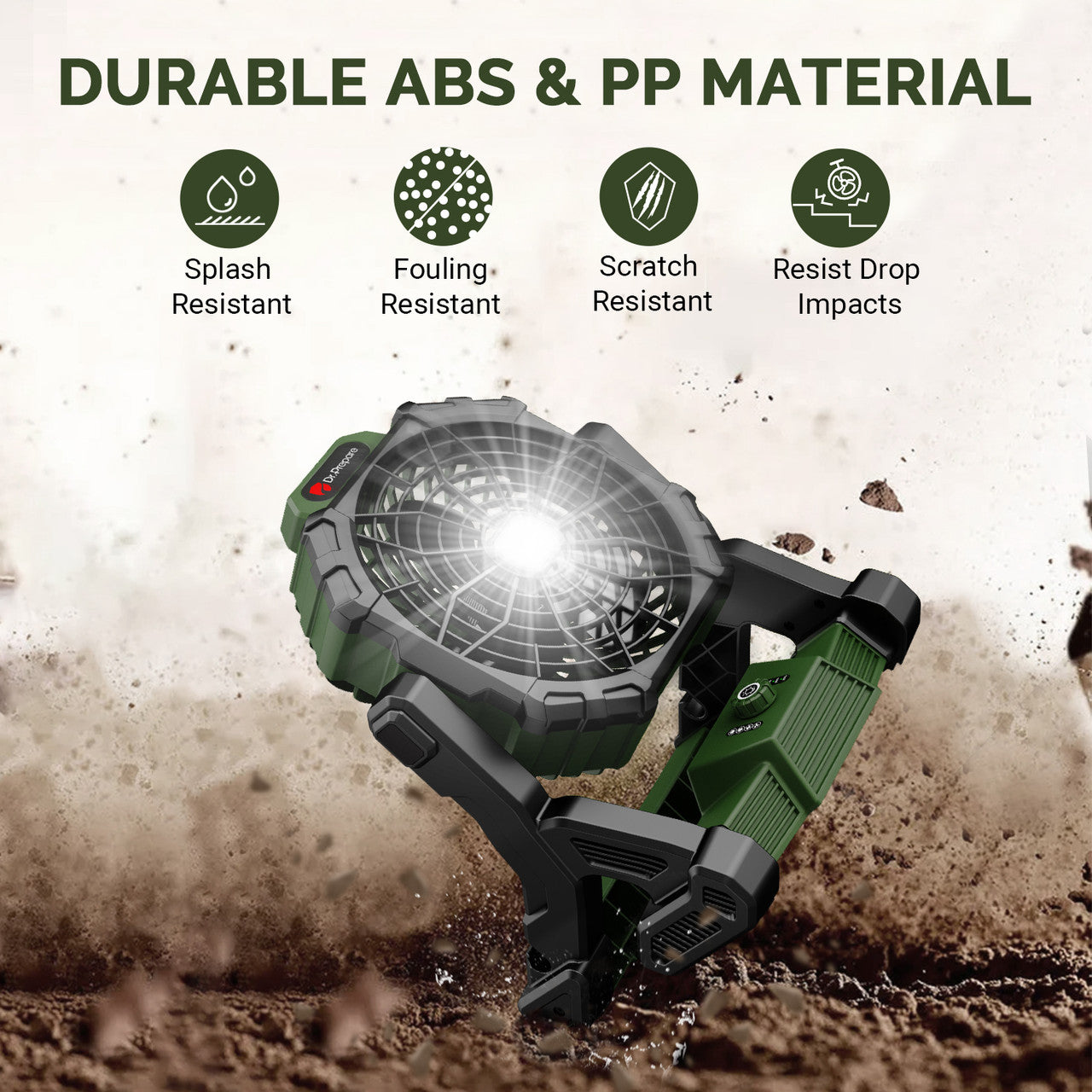 Renogy | Dr.Prepare X35 Portable Camping Fan with LED Light | DCF-1BK35-US