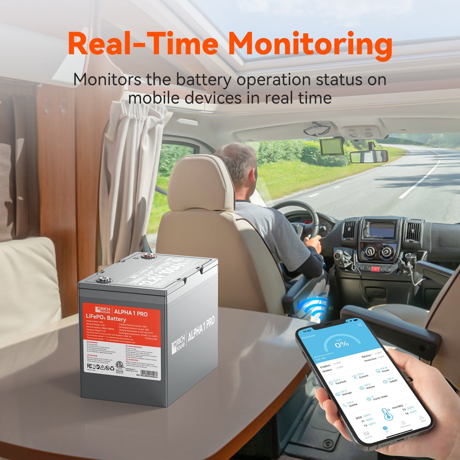 Rich Solar LiFePO4 Battery 12V 100Ah ALPHA 1 PRO