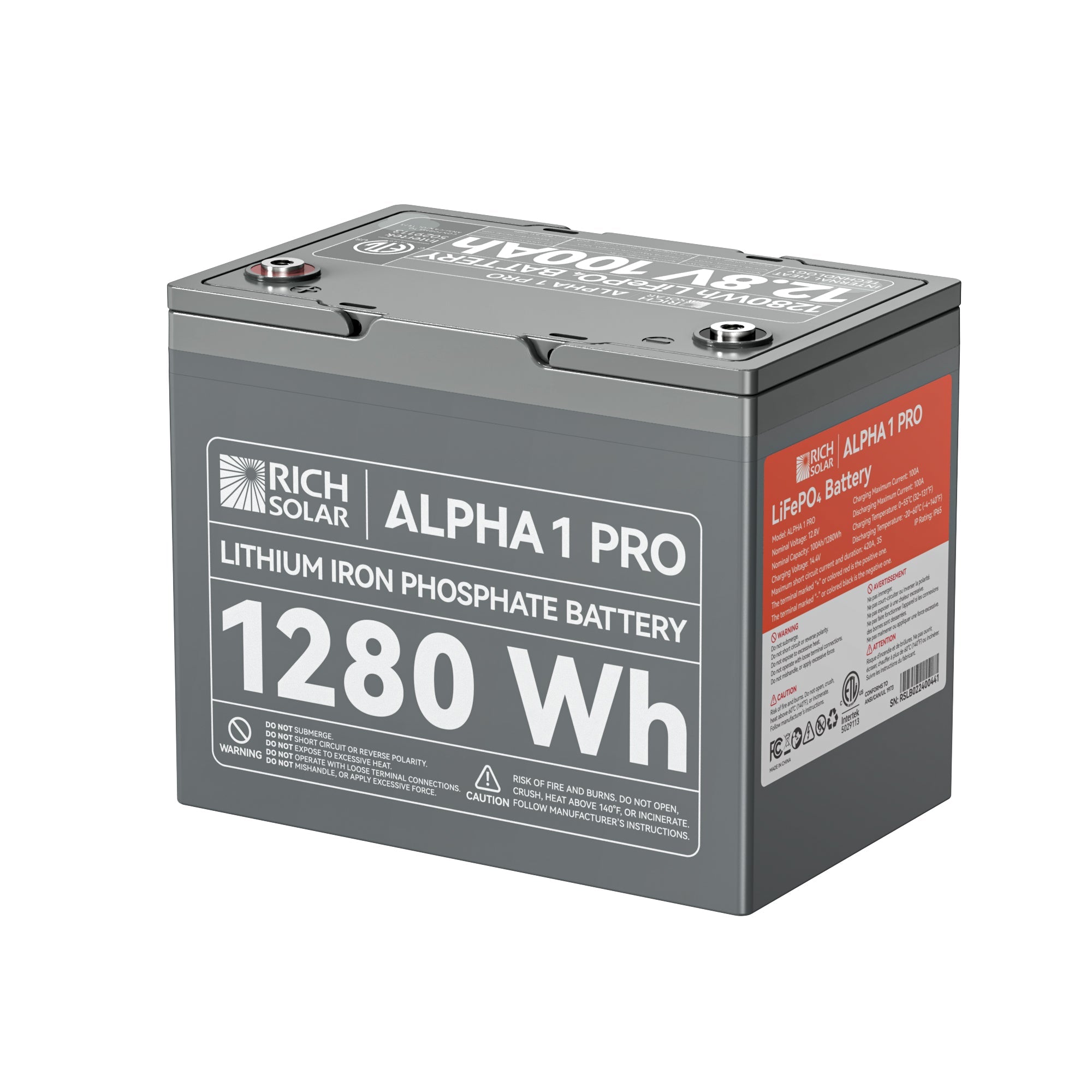 Rich Solar LiFePO4 Battery 12V 100Ah ALPHA 1 PRO