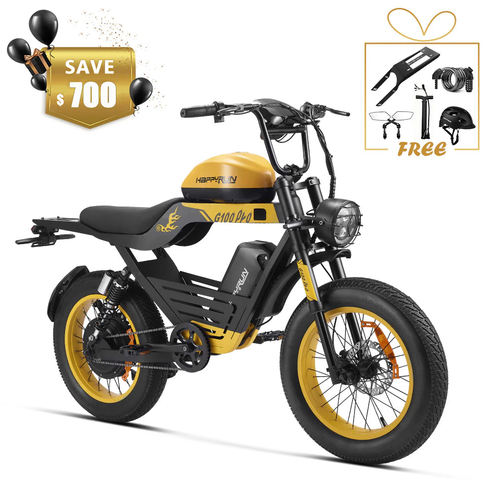 HappyRunSports G100 Pro 6000W Electric Bike Dual Battery