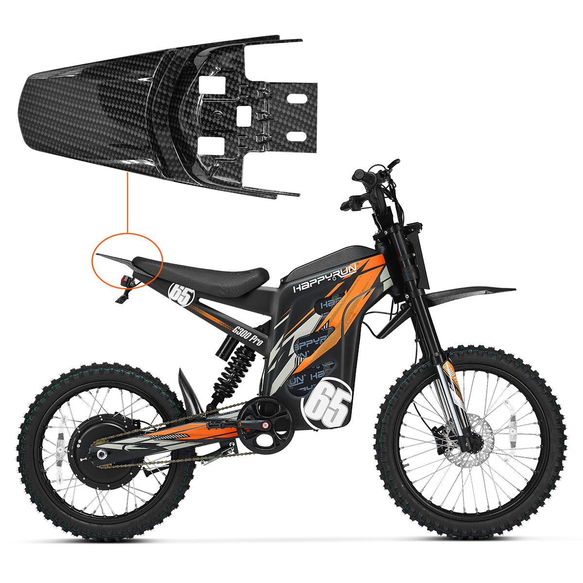 HappyRunSports G300 Pro Dirt Bike Rear Fender Wing