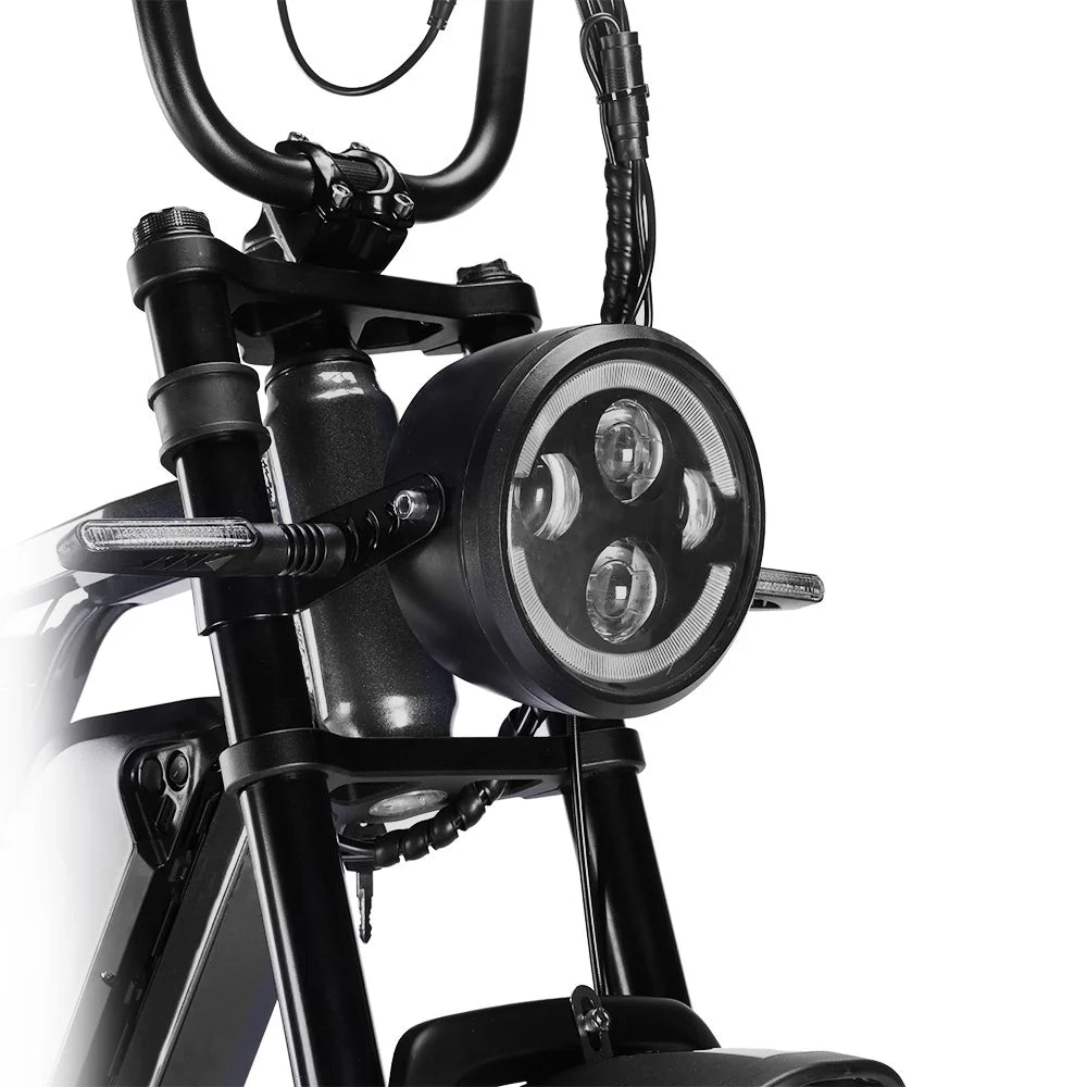 HappyRunSports Tank G60 Pro 2000W Moped Style Offroad Electric Bike Fat Tire