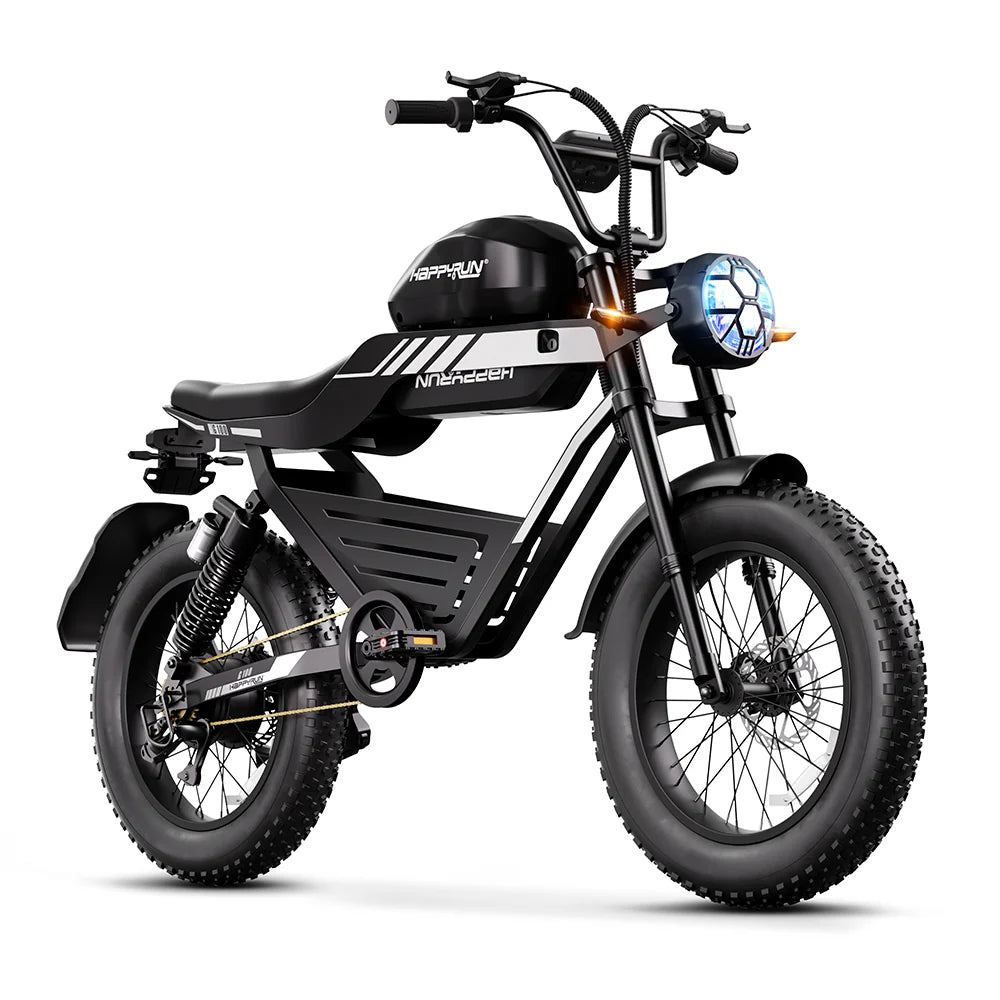HappyRunSports G100 Electric Bike with 2000W Dual Battery Long Range