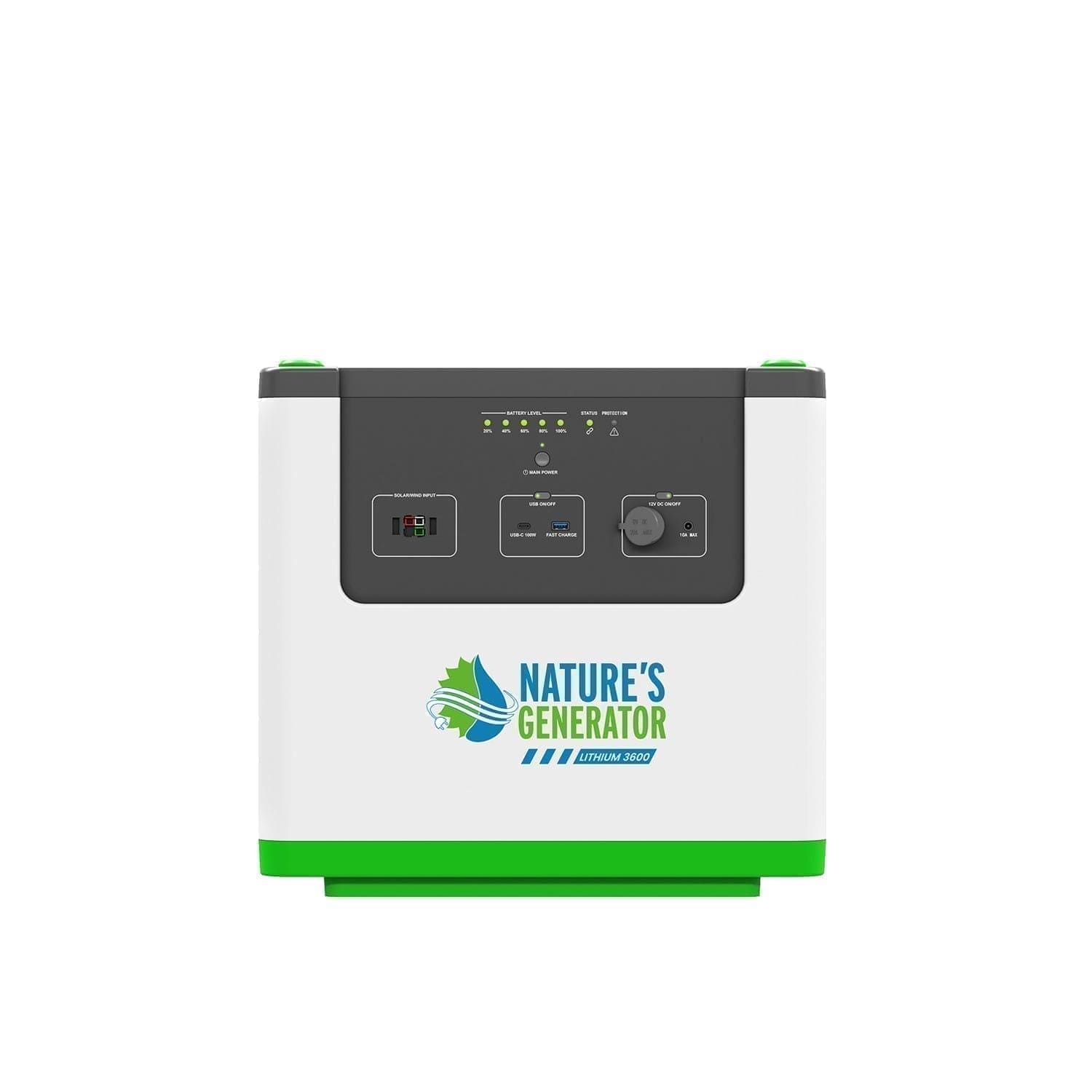 Nature's Generator Lithium 3600 Solar Generator and Transfer Switch