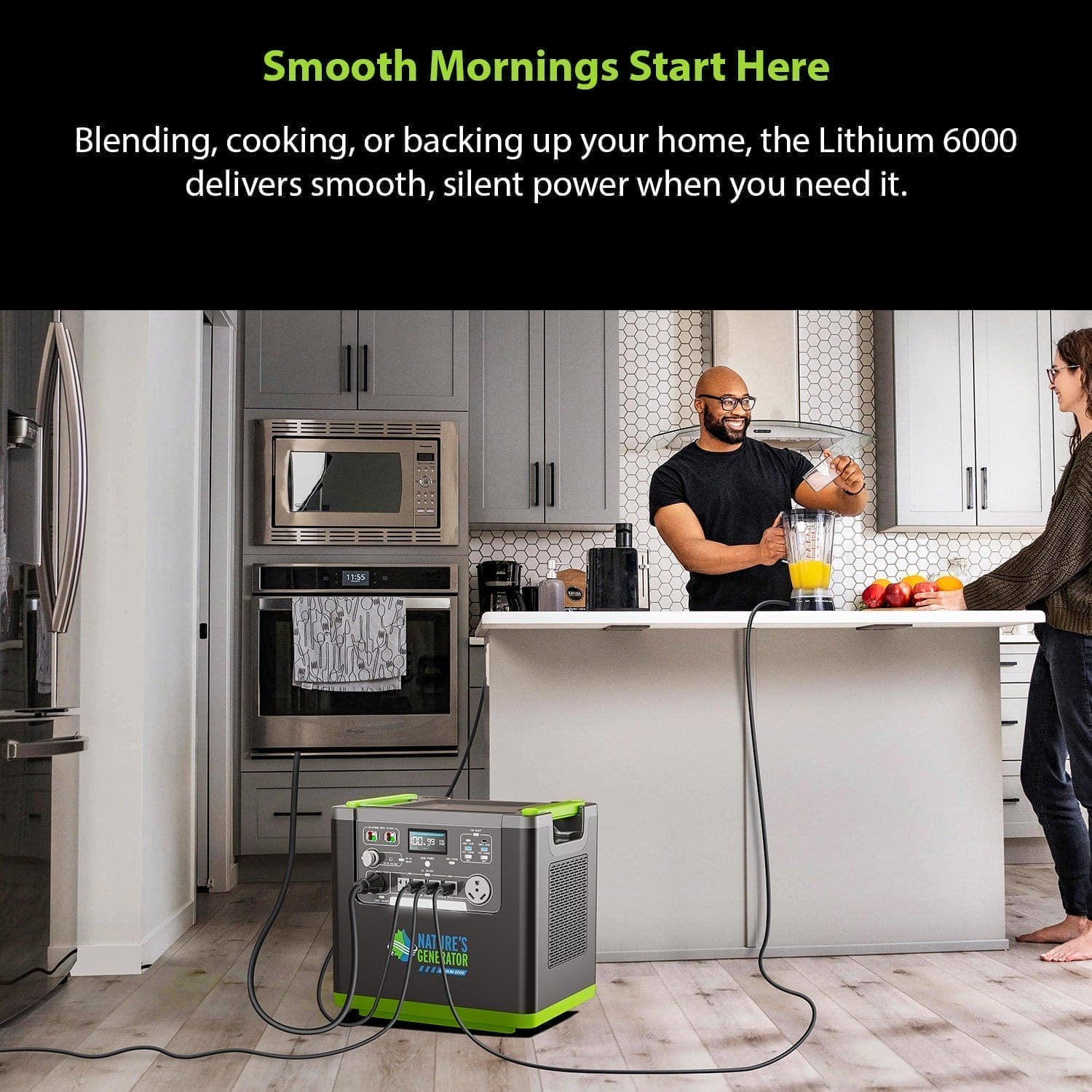 Nature's Generator Lithium 6000 with Solar Panel