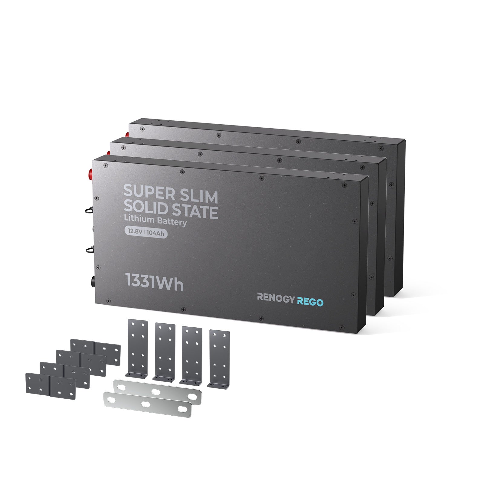 Renogy | REGO - 12V 104Ah Super Slim Solid State Lithium Iron Phosphate Battery | RBT12104LFP-SB-US