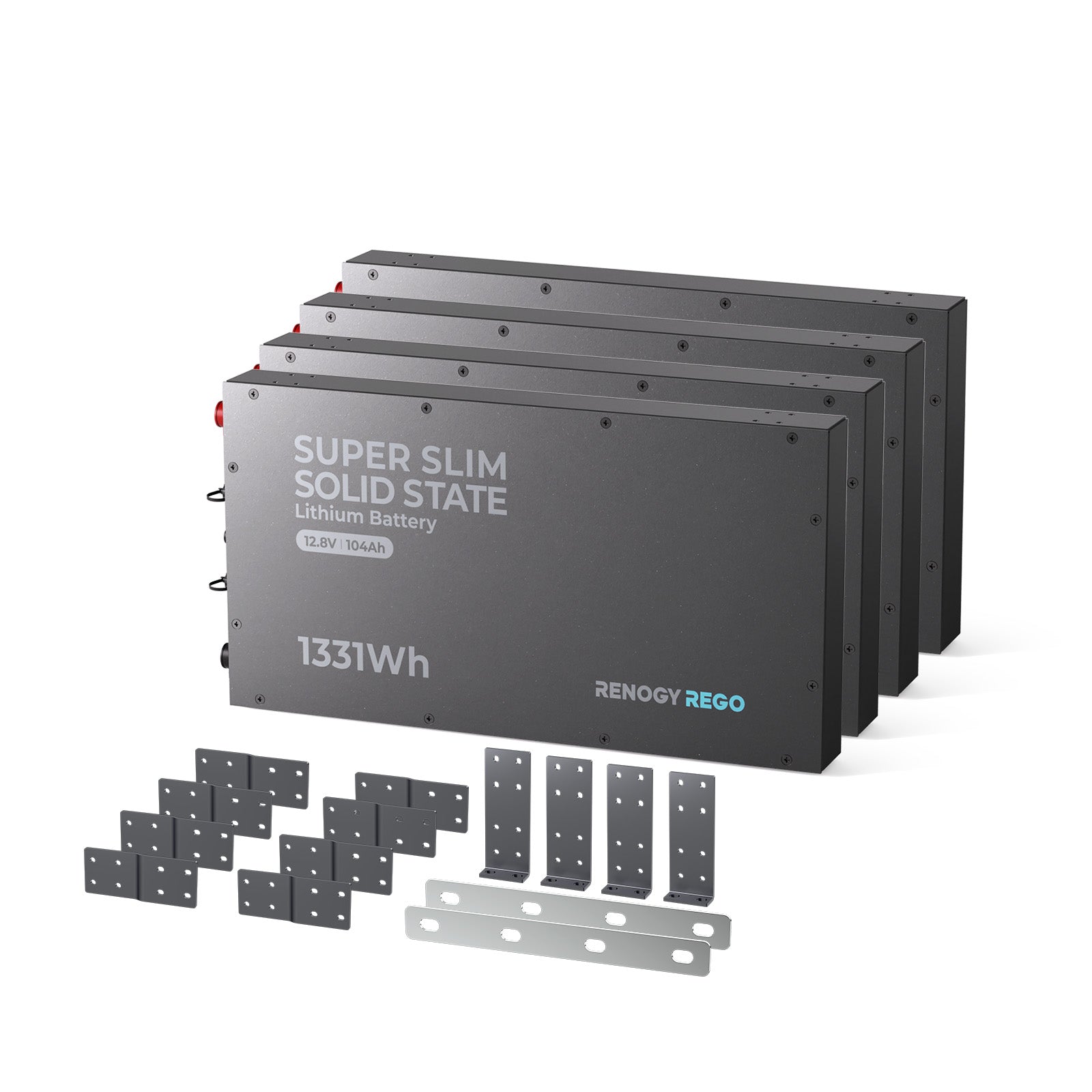 Renogy | REGO - 12V 104Ah Super Slim Solid State Lithium Iron Phosphate Battery | RBT12104LFP-SB-US