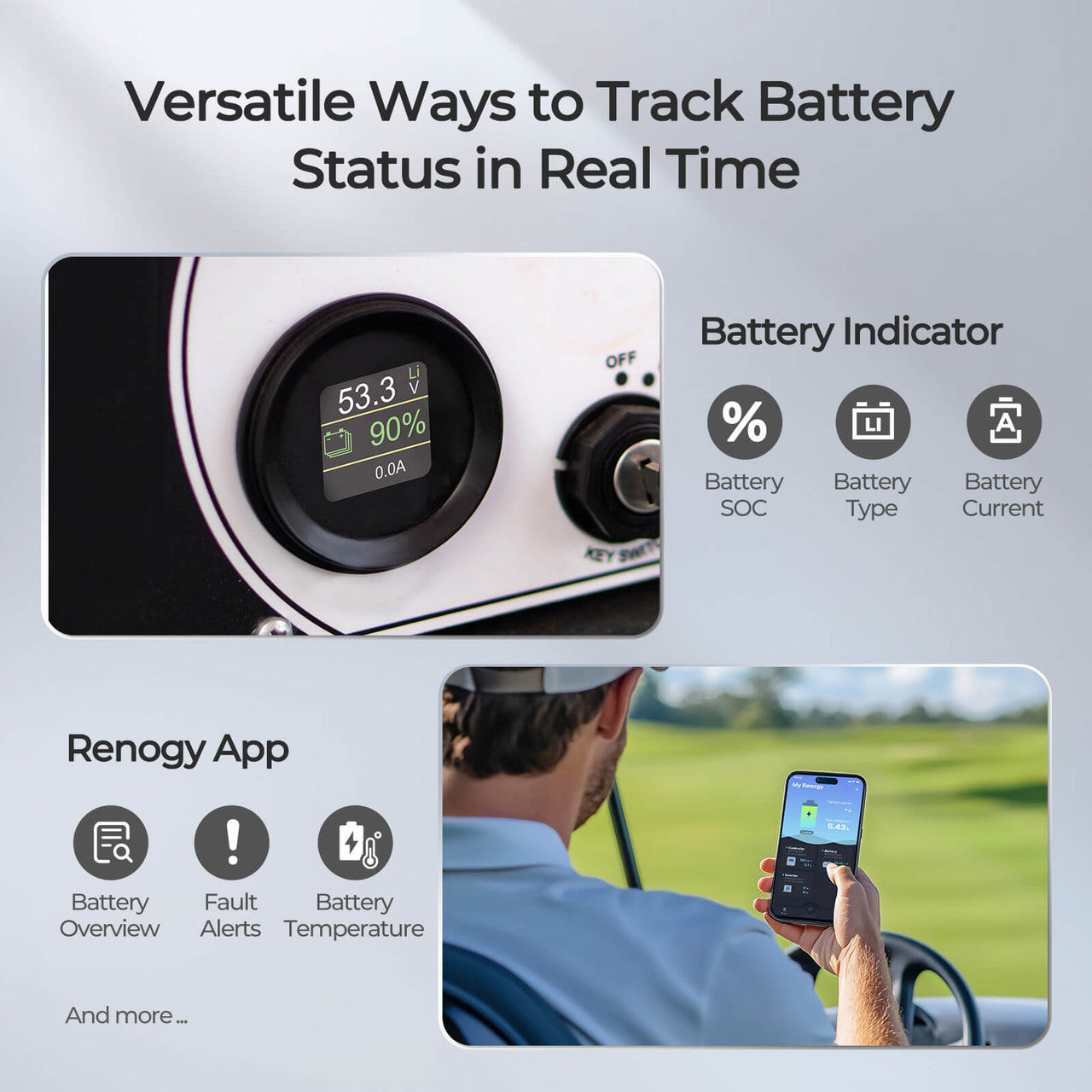 Renogy | Golf Cart 48V 105Ah Lithium Iron Phosphate Battery | RBT48105LFP-GC-US